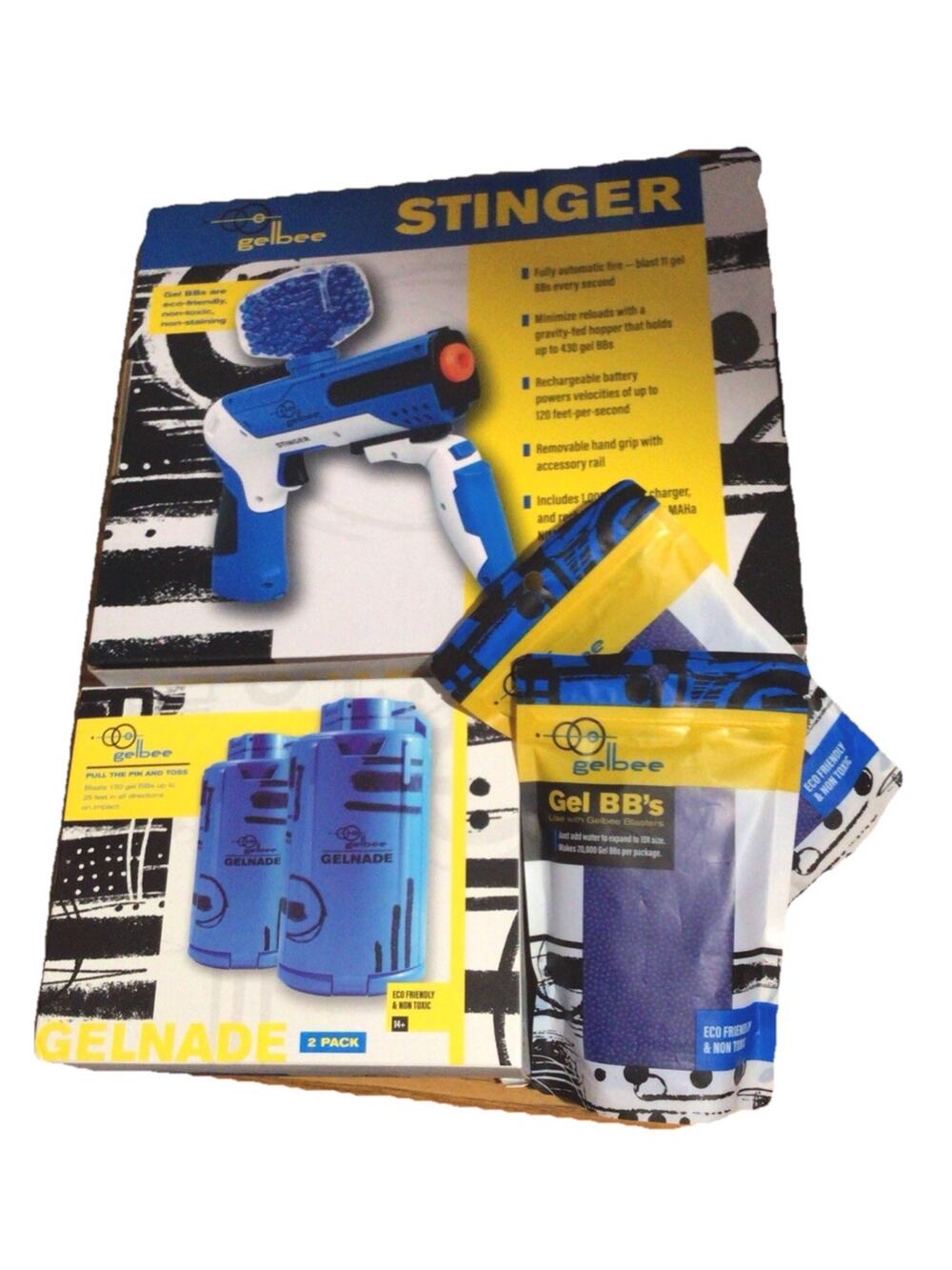 GelBee Stinger Water Bead Blaster Gel Ball Gun Toy Electric Splatter Full Pack
